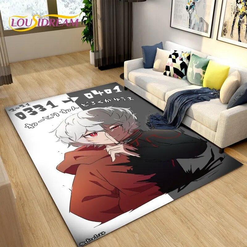 Tapete de área de desenho animado World Trigger Anime, tapete de carpete para sala de estar, quarto, sofá, capacho, decoração, crianças brincam, tapete de chão antiderrapante