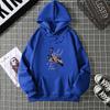 Autumn Winter Women's Thickened Fleece Hoodie Casual Long Sleeve Outerwear Printed Sweatshirt Comfortable Streetwear