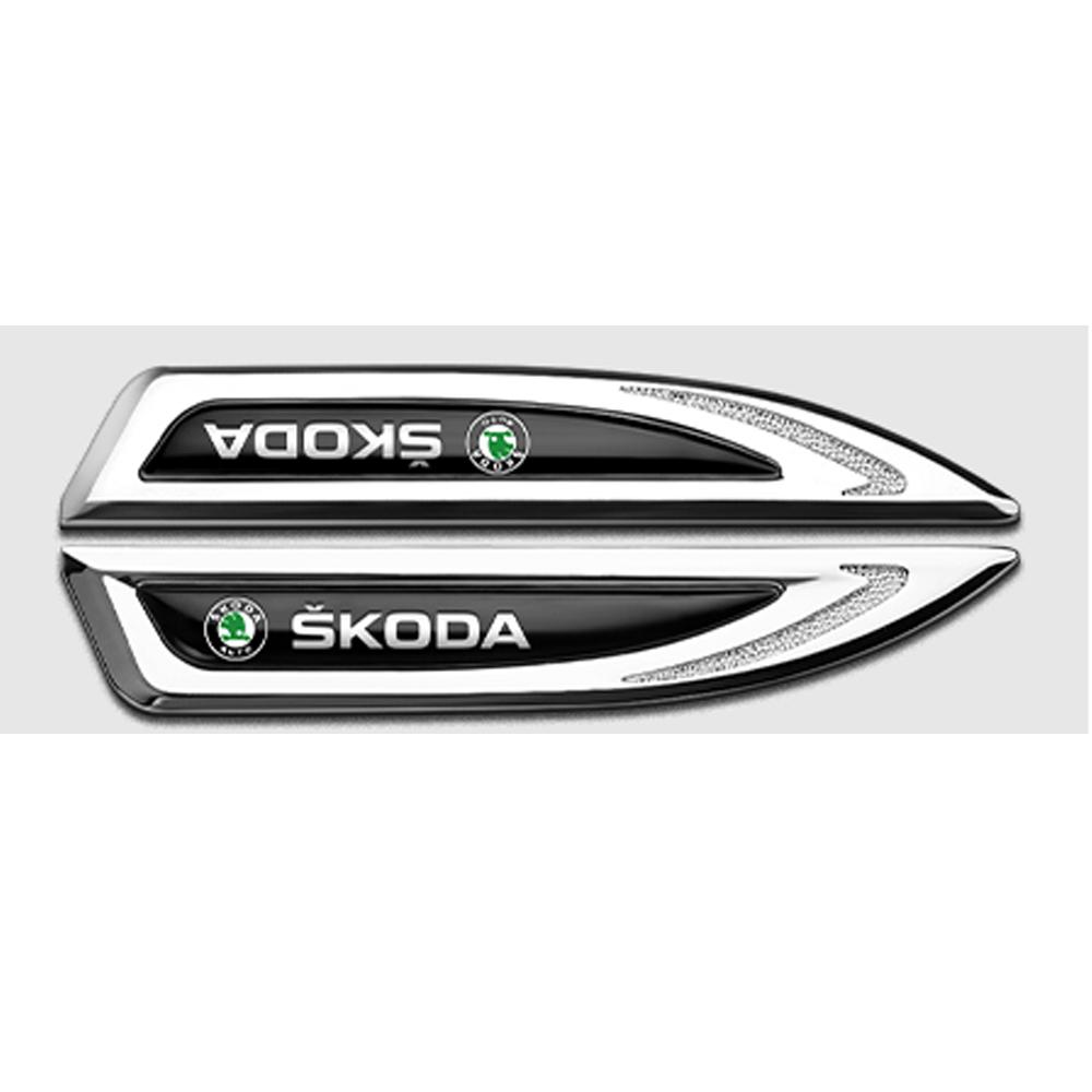 

Автомобильные наклейки 2 шт. Наклейки на боковую дверь кузова крыло автомобиля Нож Значки Декор Для Skoda Yeti Fabia Octavia 3 2 a5 Kodiaq Karoq Rap