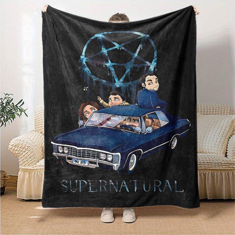 1pc Supernatural 7 Blanket Soft Warm Throw for Home, Office, Travel All Season Cozy Bedding Gift, Office Cozy AccessoryB