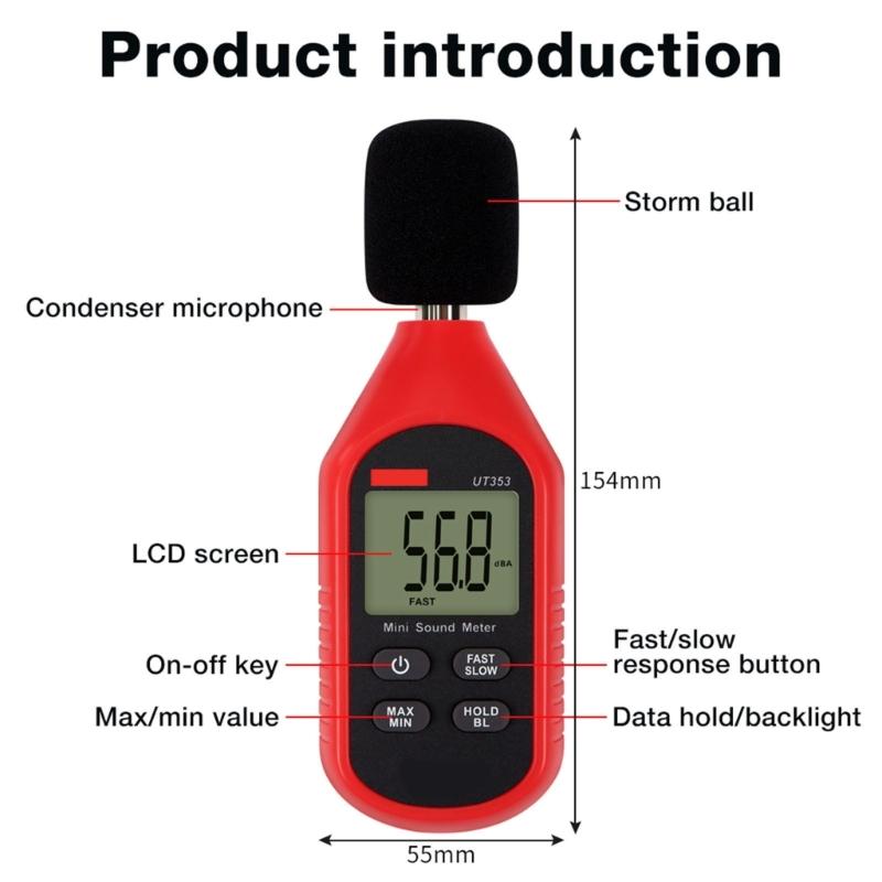 Portable Noise Level Tester Decibel Meter for Household Use for Monitoring Sound Level and Reducing Noise Pollution