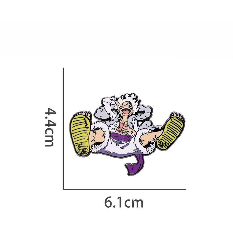 New Japanese Anime One Piece Monkey D Luffy Nika Form Metal Brooch Gift Anime Merchandise