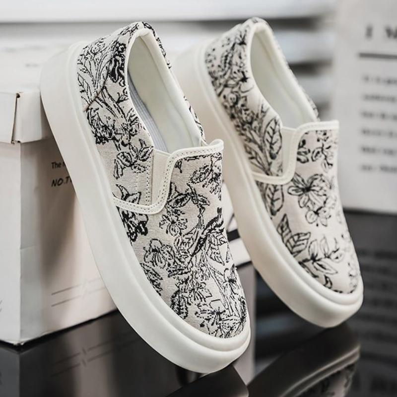 Fashion Young Students Summer Man Shoe Canvas Breathable Print Sneakers High Quality Fashion Luxury Sale On Hiking Casual Shoes for Men