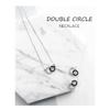 Simple Double Circle Inlaid Diamond S925 Silver Korean Fashion Necklace For Women