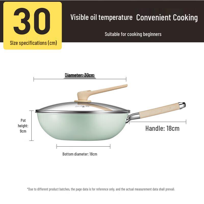 Chui Da Huang 30cm Non-stick Frying Pan with Red Dot Temperature Control