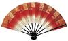 Four Seasons Dance Fan, Tenchikumo Sunako, 9.5 inches, Black Lacquered Bone, Fan Box, for Dancing (Red)