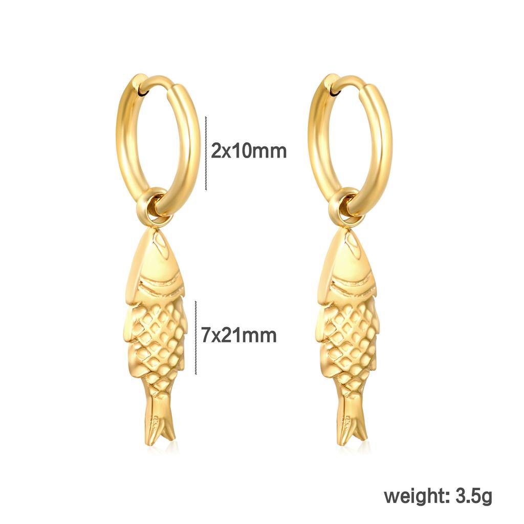 Beach Ocean Theme Metal Earrings Starfish Shell Conch Fish Holiday Dangle Earrings for Women