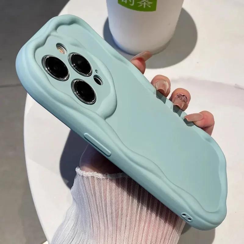 Fine hole candy cream soft silicon case for iPhone 11 12 13 14 15 XR XS Pro Max Plus full anti fall protection phone cover woman