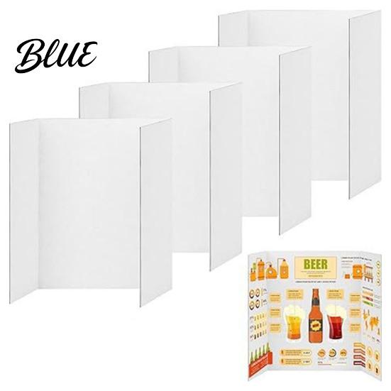 Lightweight Presentation Board 4Pcs Tri-Fold Poster Boards Small White Tri-fold Panel Corrugated Display
