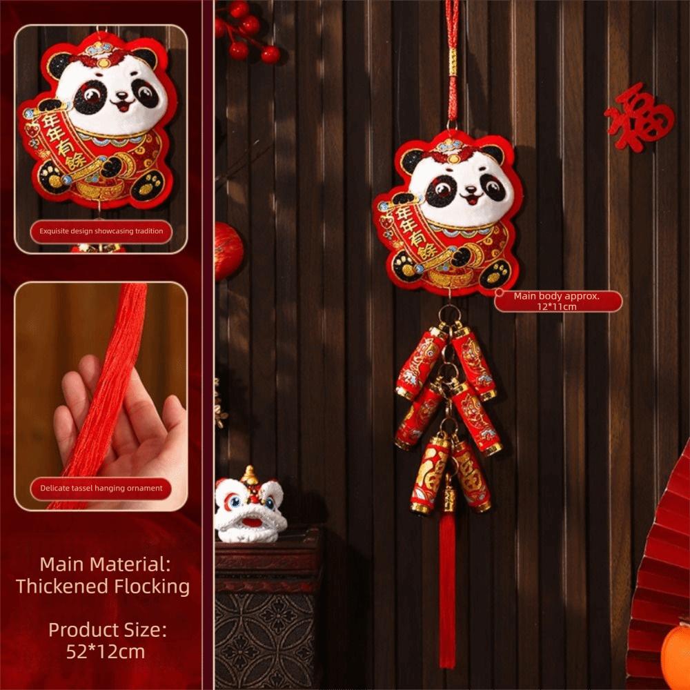 

Lanyard New Year Decorative Hangings Gold Foil Embossing Bell Pendant Festive Ornaments With Tassel Chinese Style