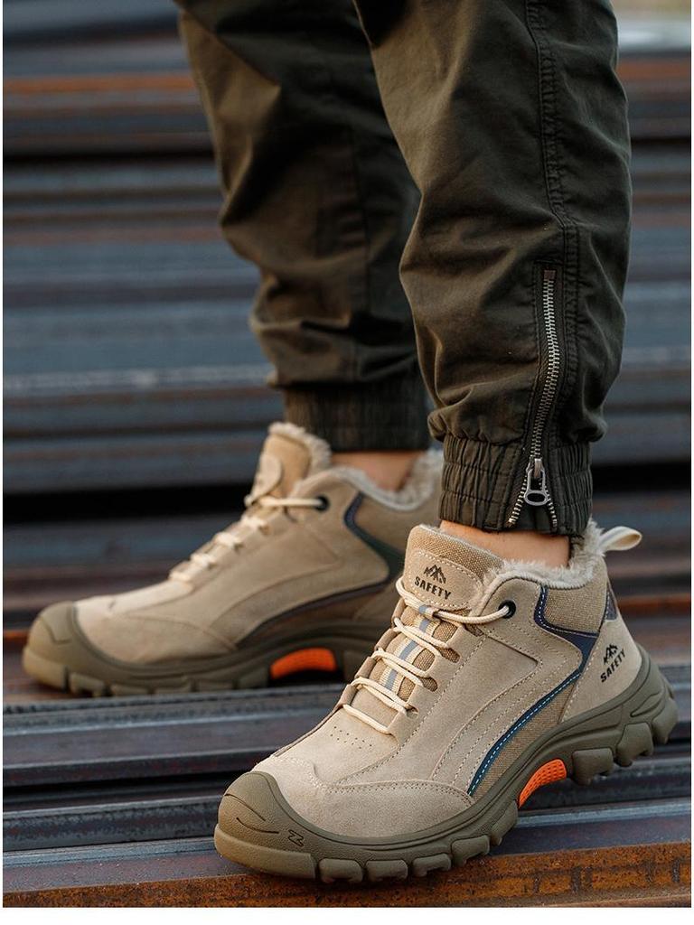 Herren Komfort Sicherheitsschuhe: Rutschfest, Stahlkappe, Durchtrittsicher, Verschleißfest, Durchstichsicher, Ermüdungsreduzierender Schutz für langes Stehen.