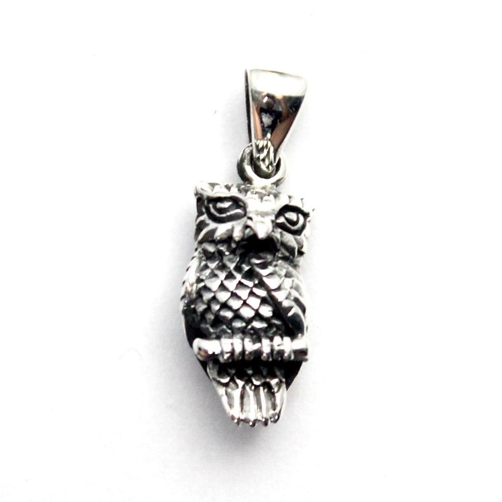 Ciondolo Gufo Messicano, Argento Sterling 925, Accessorio Animale