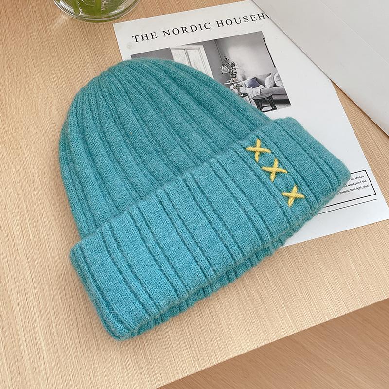 Hat for Women In Autumn and Winter Versatile Korean Thickened Warm Ear Protection Cute Knitted Wool Hat for Women Korean Style