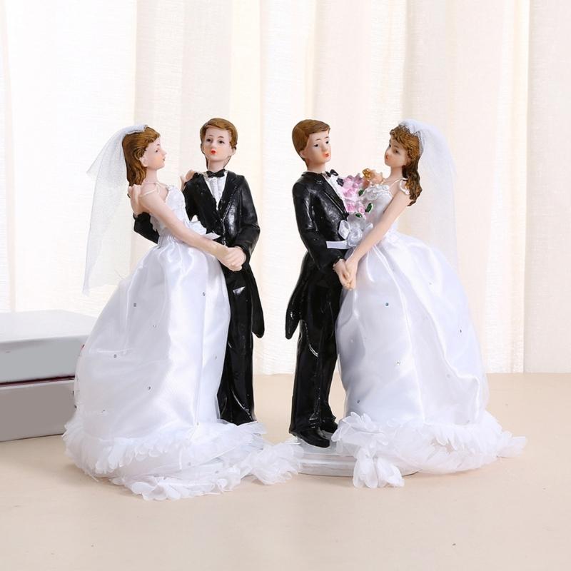 Resin Couple Figurine Wedding Cake Decoration For Anniversary Party Durable Friendly Home Display