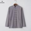 Men's Chinese Style Long-Sleeve Tang Suit Jacket - Cotton Linen Hanfu for Youth and Seniors, Spring/Autumn