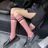Damen Süße Strümpfe Kniehoch Bunt Gestreift Lange Socken Dünn Sommer Für Dame Mädchen Studenten Socken Schulparty Bequem