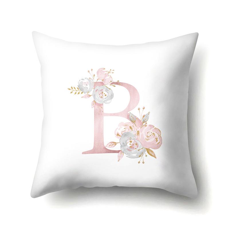 Polyester Pillowcase Automobile Decoration Home 26 English Letter Printing Pillowcase Waist Cushion Cover