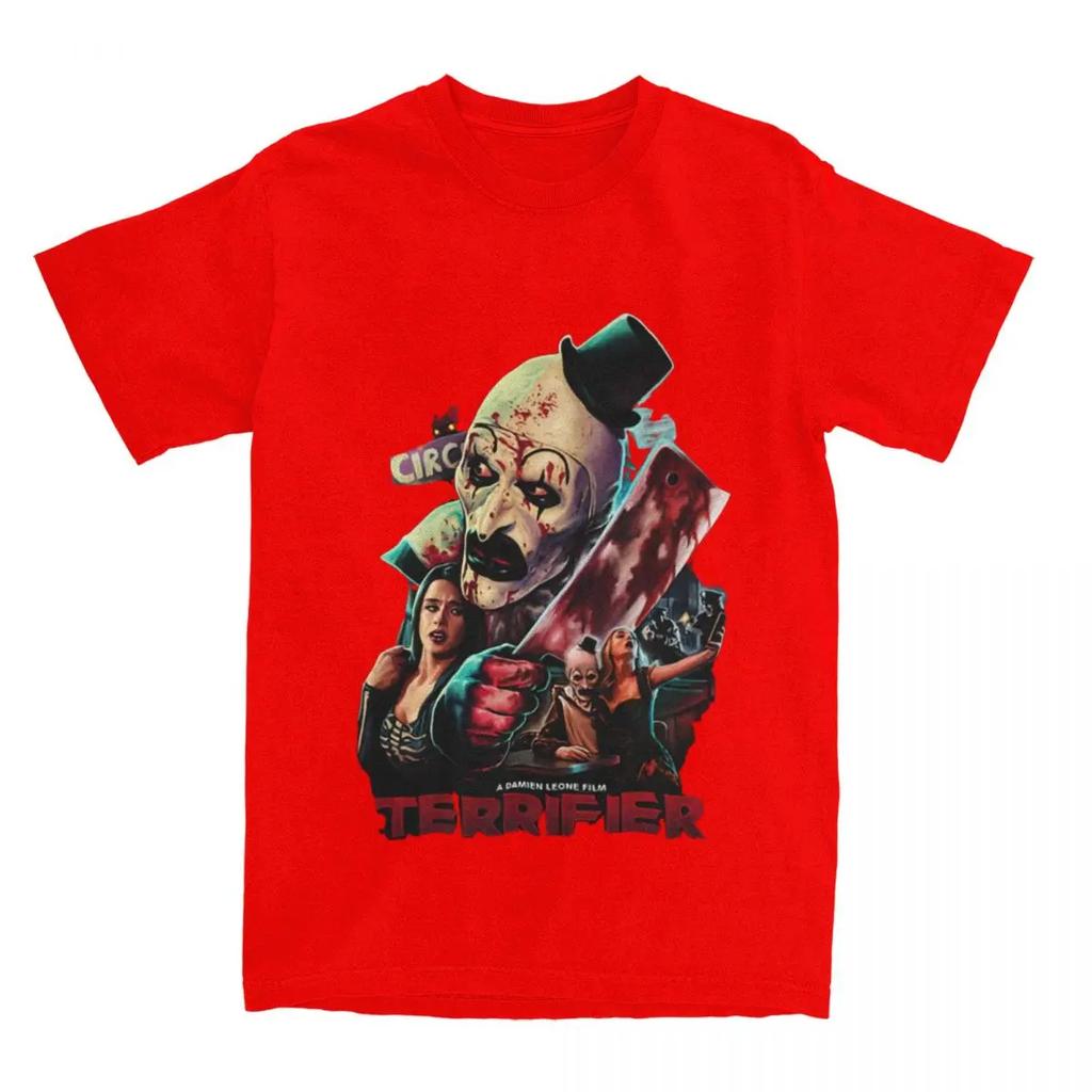 Terrifier Blood T Shirts Horror Movies 100% Cotton Clothes Novelty Short Sleeve Crew Neck Tees Plus Size T-Shirt