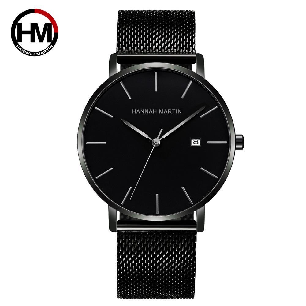 

Men s Dark Blue Steel Band Waterproof Watch with Japanese Movement - Fashionable, Simple, Casual DW Korean Style