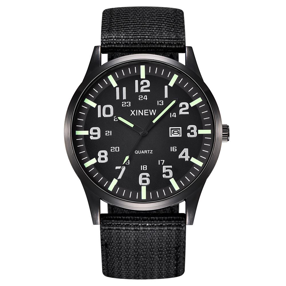Watch Men's Nylon Strap Sports Calendar Quartz Watch