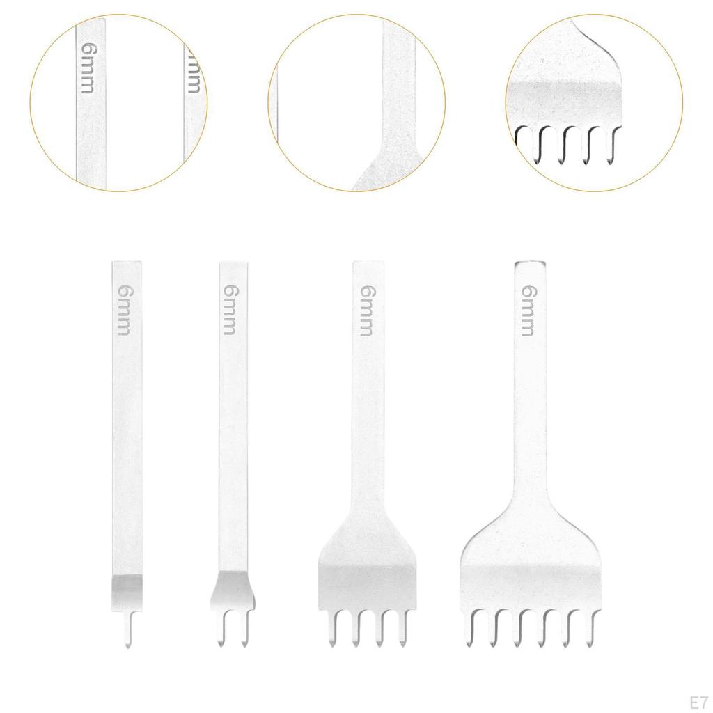 4 Pack DIY Leather Hole Punch Tools for Crafting Belts