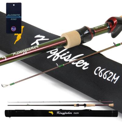 Orig Fishing Tackle Kingfisher C662M Hard Rod Case with Lure Style for Bass, Rockfish, and Boat Seabass (ori-784092)