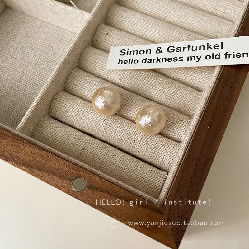 Hepburn Style~ Cotton Pearl Earrings Women s French Retro Earrings Light Luxury Premium Temperament Explosive Earrings