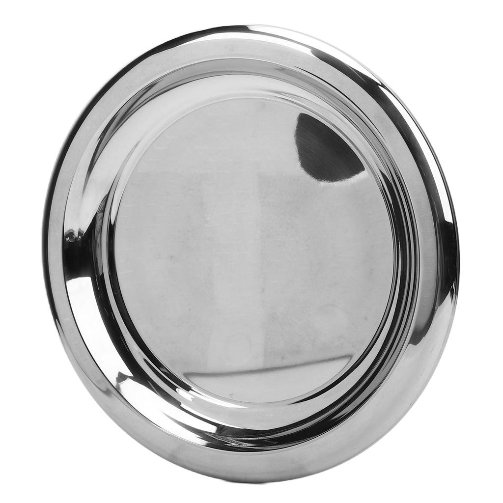 Round Serving Tray Stainless Steel Serving Platter European Round Decorative Tray for Coffee Table Bar Party