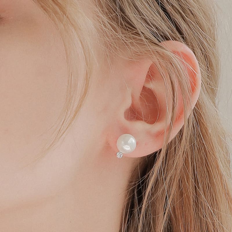 J.Lauren 14k Pearl Cubic Gold Earrings G0223