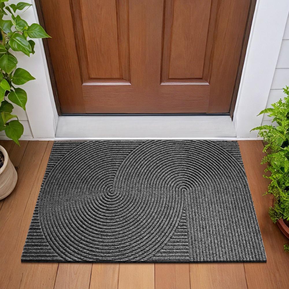 Geometric Wave Pattern Welcome Door Mats Waterproof Floor Mat Heavy Duty Door Rug  Garden