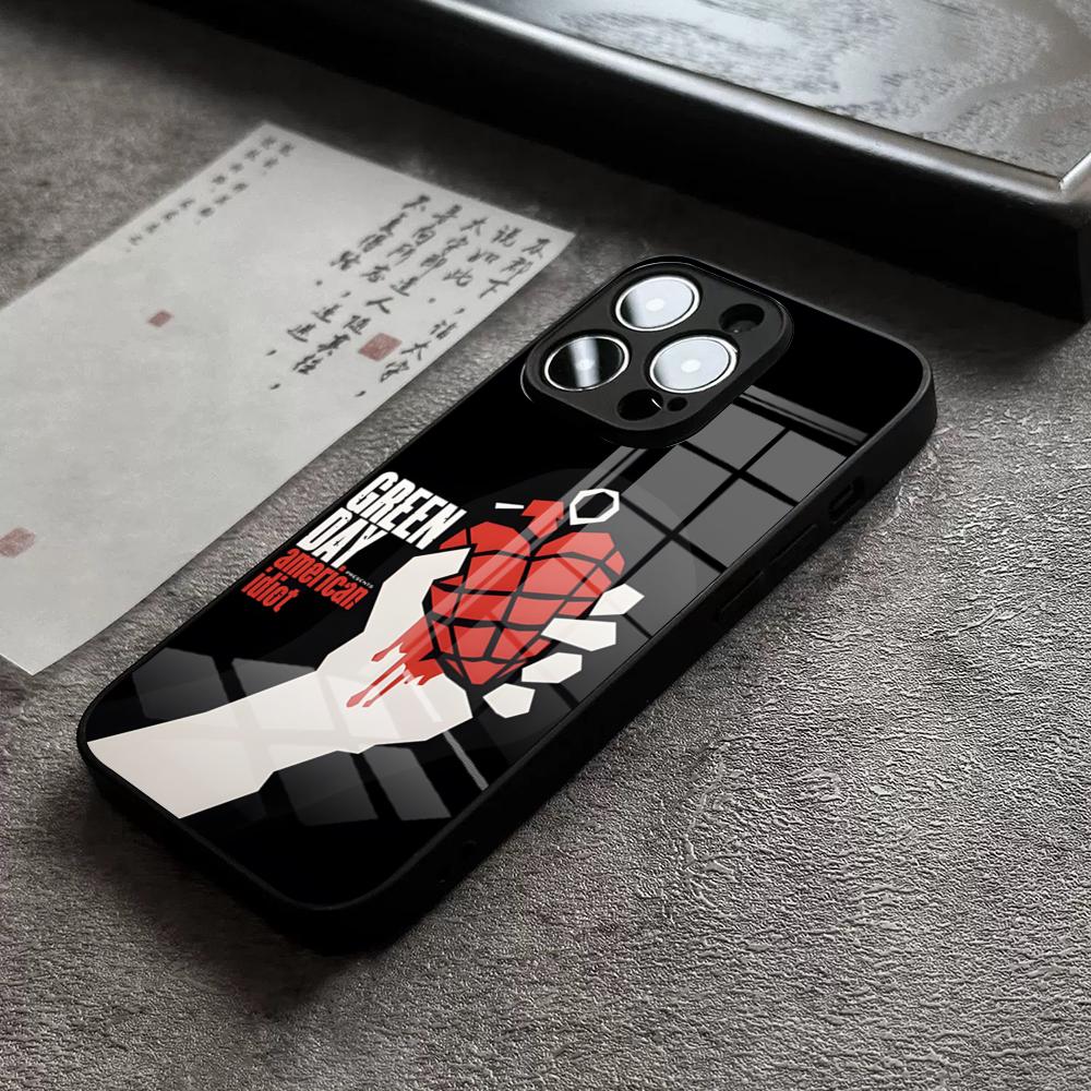G-Green Day Band Phone Case For 17 Pro Max IPhone 16 Pro 15 12 11 13 Mini X XR XS 14 Plus SE Glass Cover