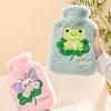 Cartoon Flannel-Covered Thick Plastic Hot Water Bottle - Winter Bed & Hand Warmer for Girls