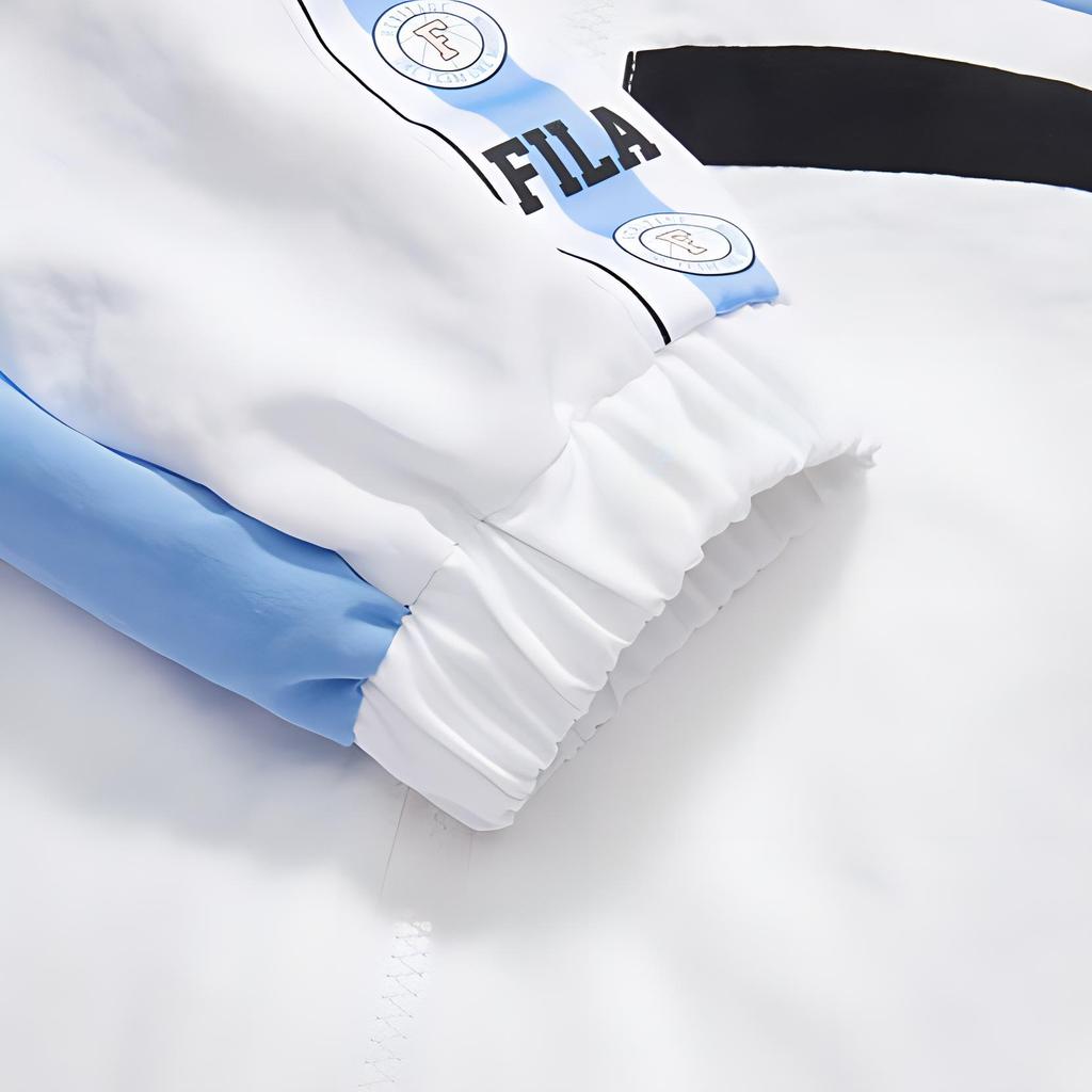 Fila Fusion Color Block Woven Retro Sports Stand Collar Jacket Women jackets White T11W115705F-WT