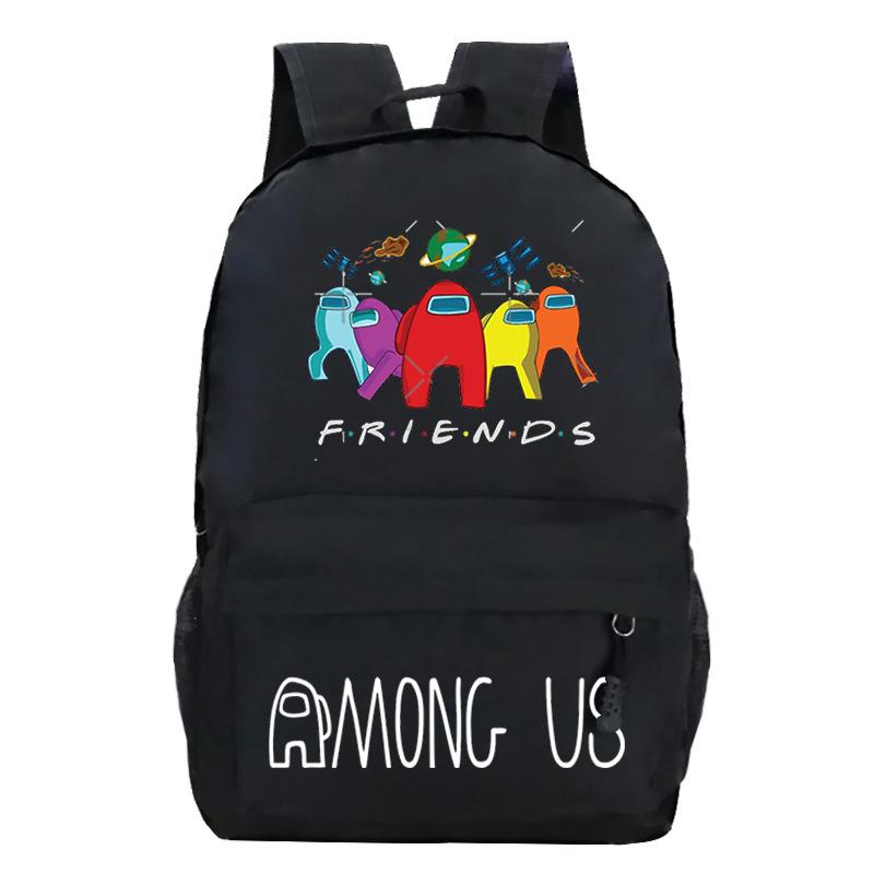 Among Us Game Merchandise Cartoon Print Student Bag + Oblique Span Bag + Shoulder Bag Combination
