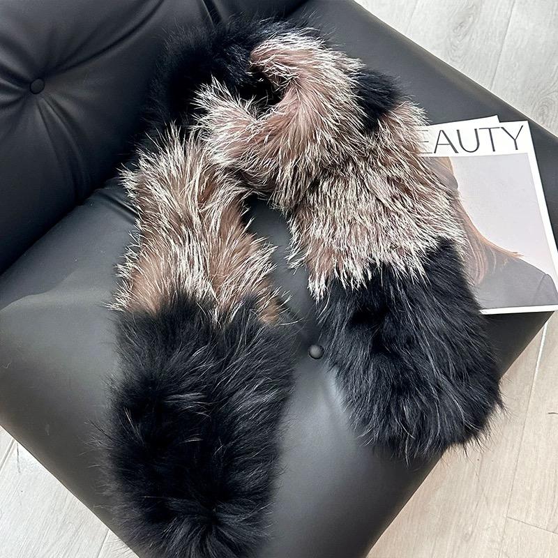 2025 Winter Fashion Luxury Fox Fur Scarf Woman Double-sided Thicken Soft Long Real Fur Scarf Neck Warmer