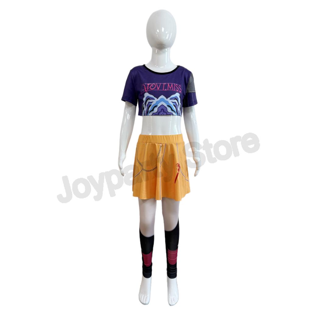 Anime K-Pop Rumi Zoey Demon Hunter Cosplay Kpop Rumi Zoey Mira Cosplay Heldress Barn Jenter Stil Barn Sceneopptredenskostymer