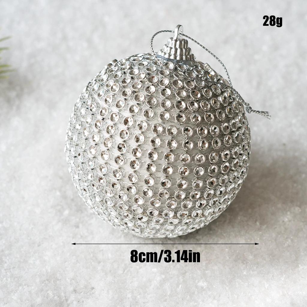 2025 Champagne Foam Christmas Tree Ornaments - 10cm and 8cm Balls, New Ins Style