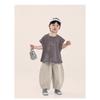 Boys Kids 100 Cotton Casual Summer Nine Point Trousers Children Daily Pants