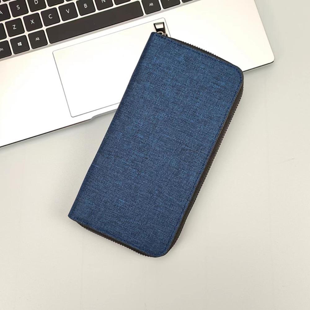 

Daily Match Canvas Men Zipper Wallet Multi-card Large Capacity Hand-held Wallet Business Long Purses синий