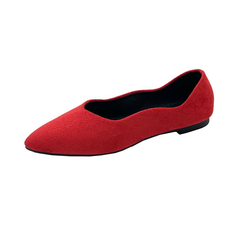 Women Flats Spring Solid Color Flat Shoes Casual Non Slip Sneakers Rubber Sole Pointed Loafers Comfortable Women Shoes