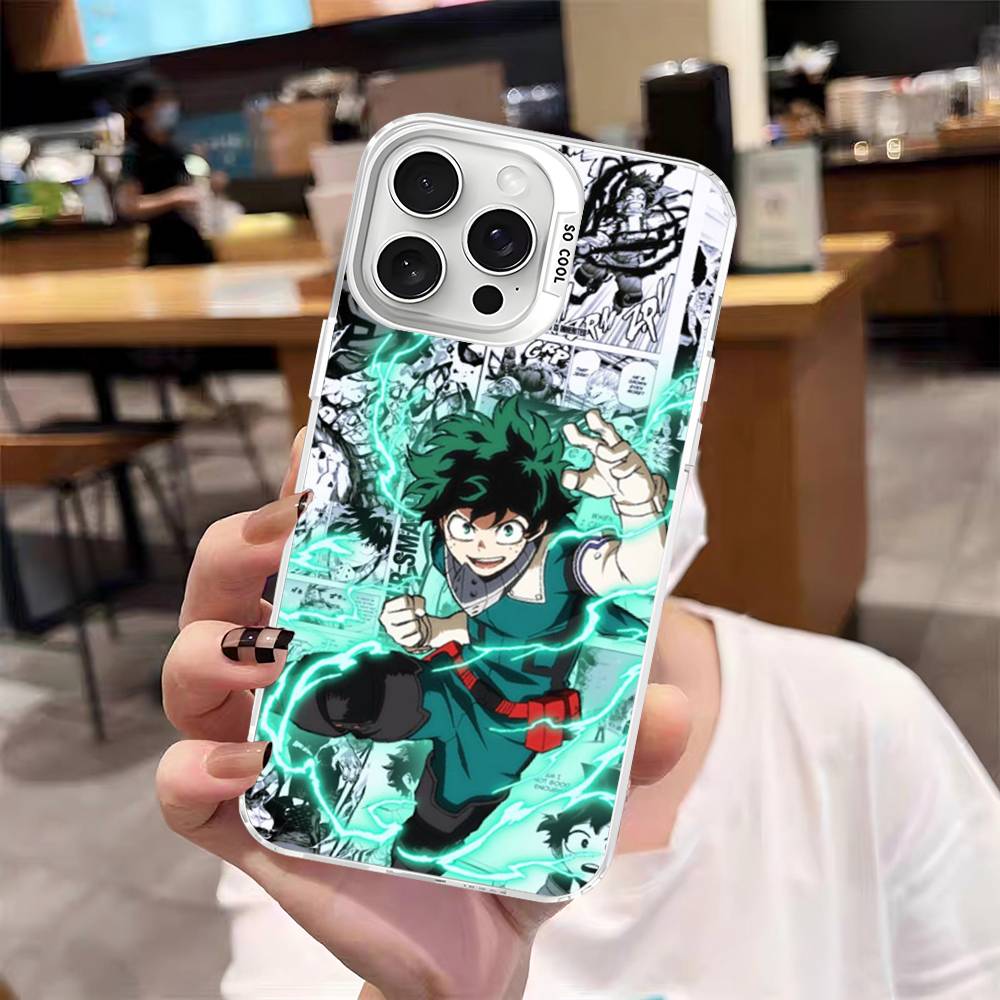 Vintage Anime My Hero A-Academia Phone Cover For IPhone 16 15 14 13 12 11 17 Pro Max Plus Color Silver Shell