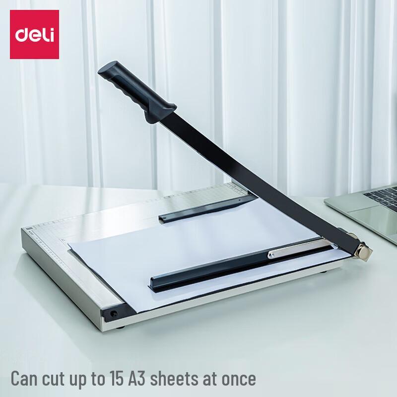 Deli 8012 Manual Steel Paper Cutter (460x380mm) CN Plug (adapter Included)