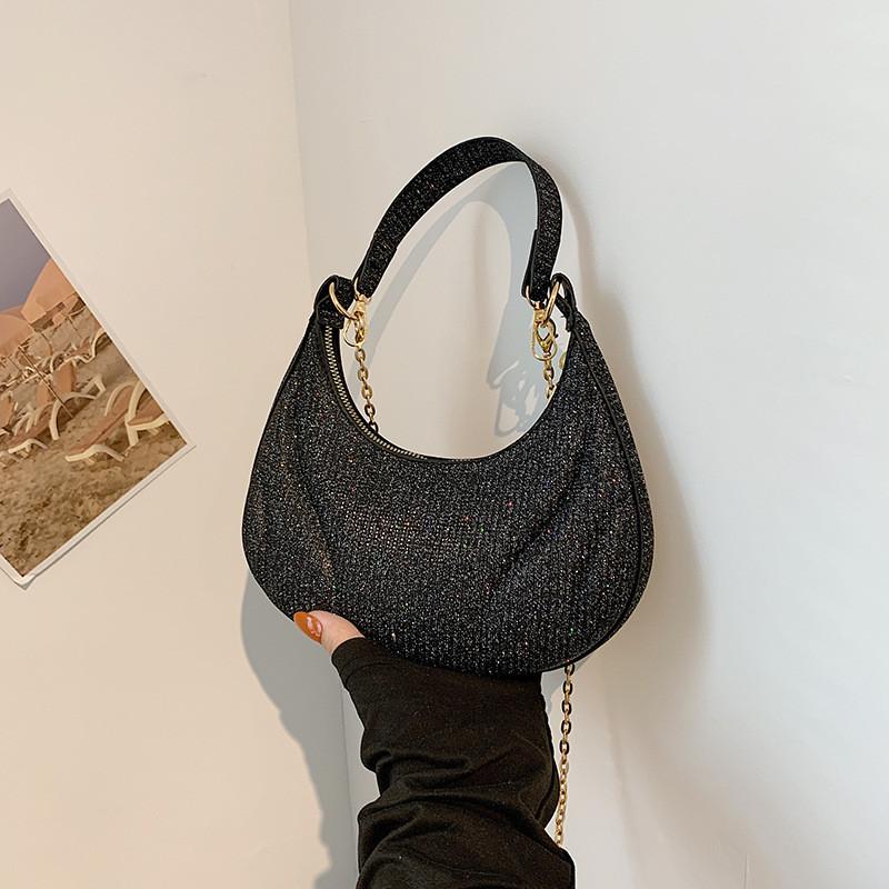 Stylish Crescent Shoulder Bag For Women 2024 Trendy Fashionable Pu Handbag With Zipper