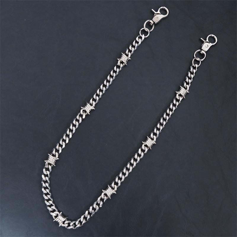 Stainless Steel Punk Hip-Hop Thorn Chain Waist Accessory for Men