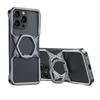 Magnetische rahmenlose Handyhülle aus Aluminiumlegierung für iPhone 16 15 14 13 Pro Max Mit Metallständer Stoßfeste Bumper-Schalen Abdeckung