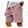 Men's Retro Corduroy Casual Shorts Men Fashion Solid Sweatpants Harajuku Corduroy Short Pants New Men Clothing Roupas