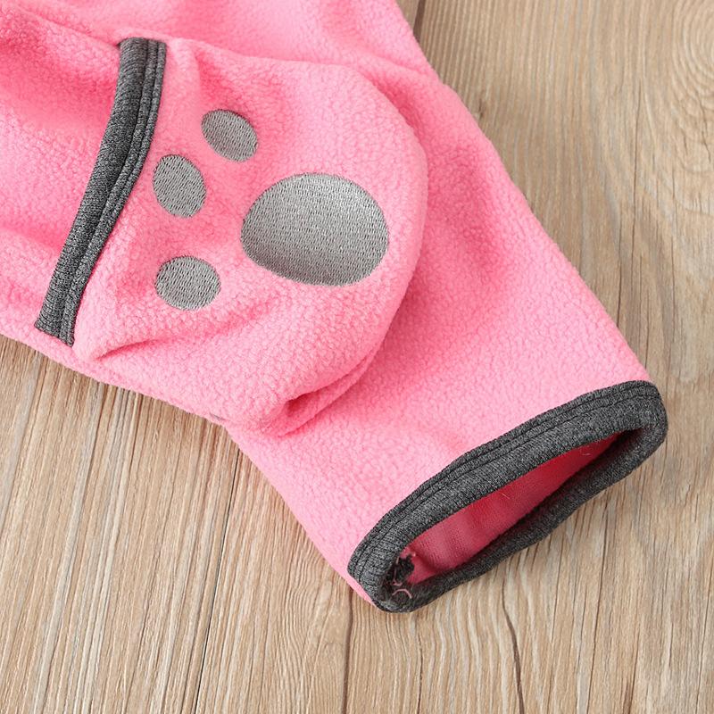 Boys and Girls Bear Long Sleeve Hooded Foot Wrapped Bodysuit Crawling Suit