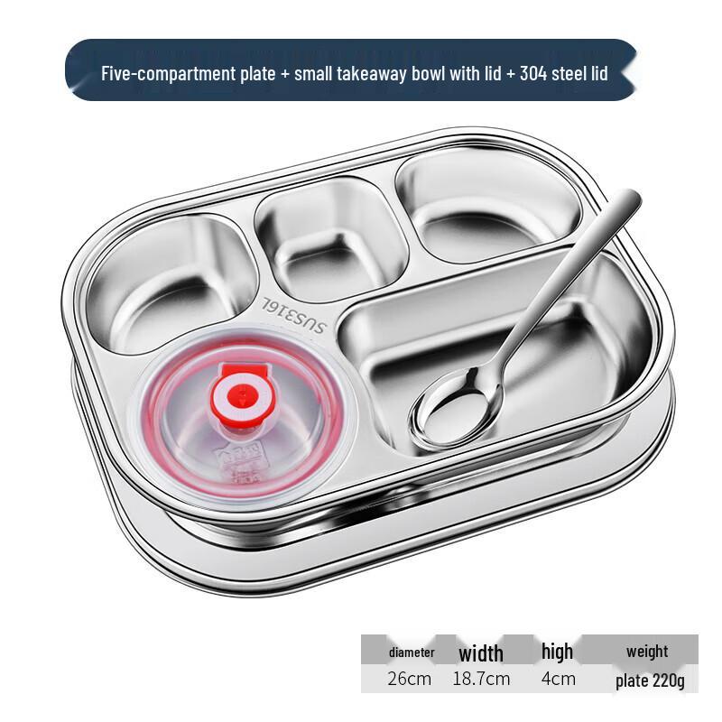 

Kids 316 Stainless Steel Divided Dinner Plate Set