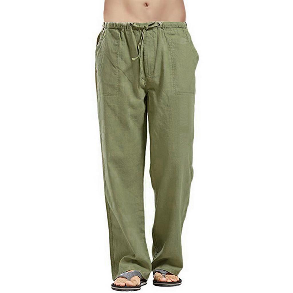 Spring and Autumn Pants with Pockets and Drawstring Men's Casual Pants