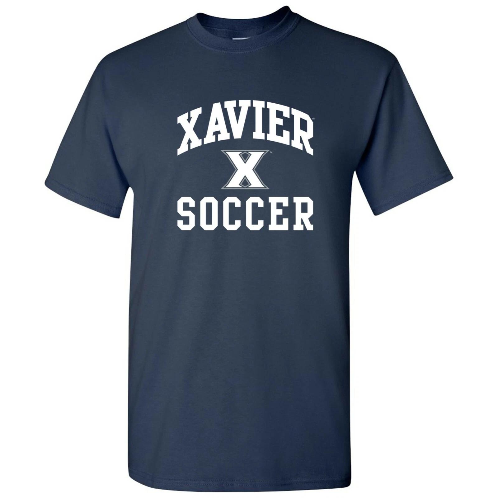 Xavier Musketeers Arch Logo Soccer University College Sports T-Shirt - Navy S